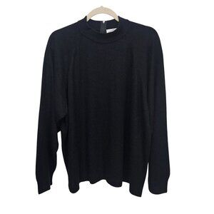 Womens Stitches in Time QVC Black Acrylic Sweater Plus Size 2X EUC